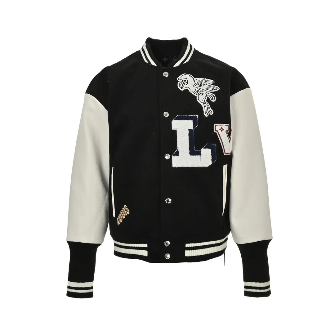 Louis Vuitton/Louis Vuitton 24Fw Pegasus towel embroidered baseball jacket